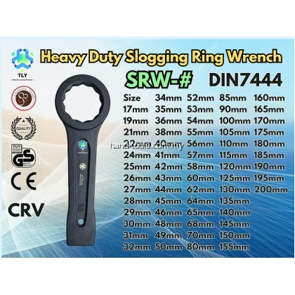 HEAVY DUTY SLOGGING WRENCH RING WRENCH - DIN 7444 - FROM 17MM TILL 200MM